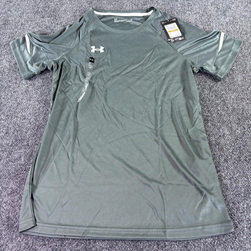 Under Armour Golazo 3.0 Jersey Womens Small Gray HeatGear Soccer Shirt New
